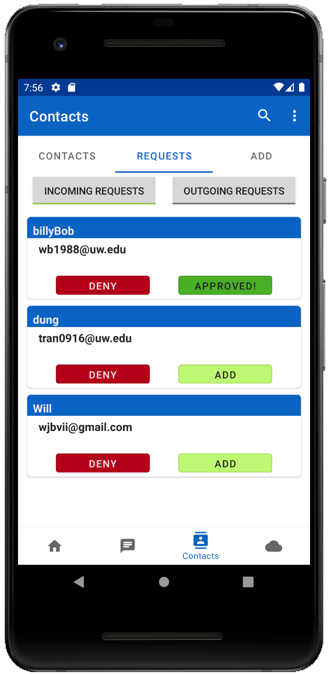 Snailtails Chat App - Contact Request