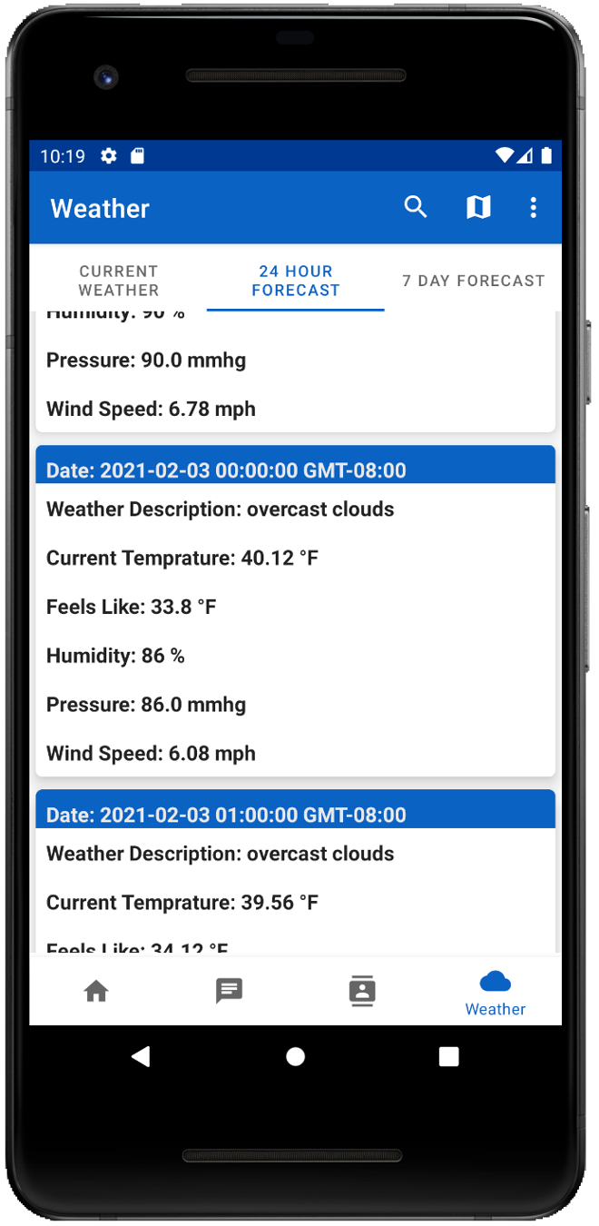 Snailtails Chat App - Weather Page