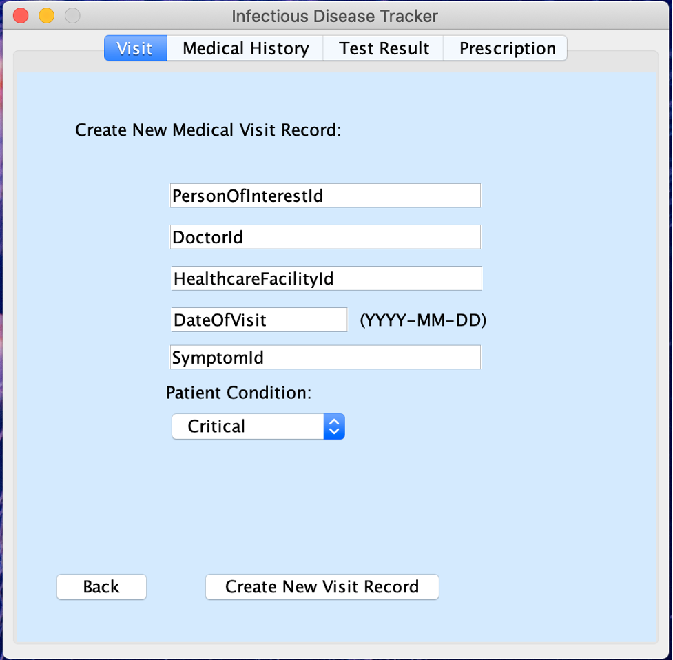 Contact Tracer Additional Patient Data Page